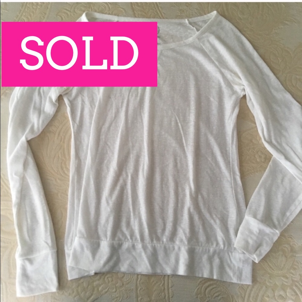 Sheer white long sleeve T-shirt